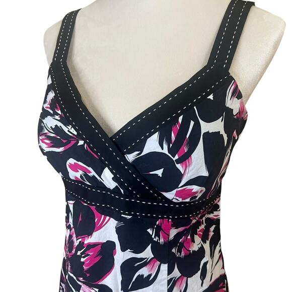 Y2K Floral Sundress Size S | Black White Pink | Fit and Flare | By Kim Rogers - Picture 4 of 15